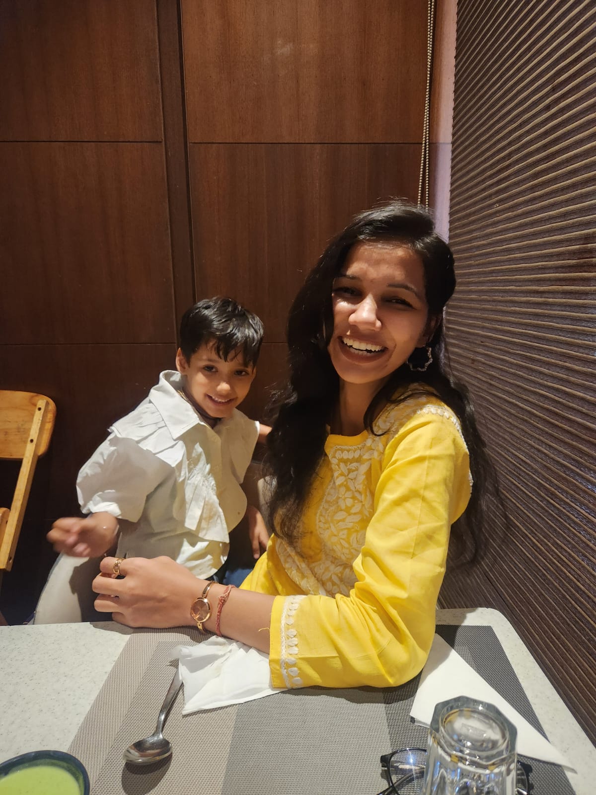 A joyful moment together at the cafe